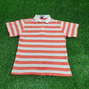 Vintage 90s David-Harrison MOD Polo Shirt Medium 19x24 Striped